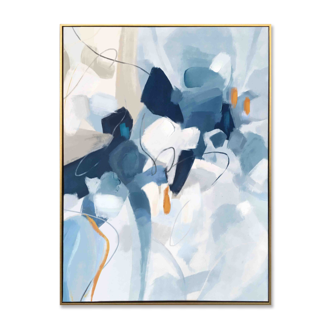 Gathering Abstract Painting with Gold Frame