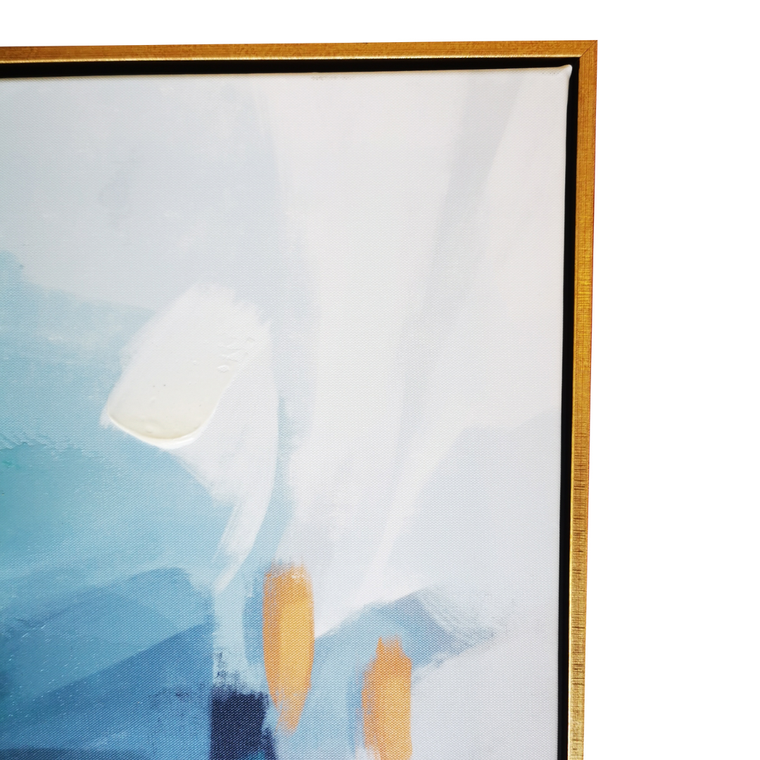 Gathering Abstract Painting with Gold Frame
