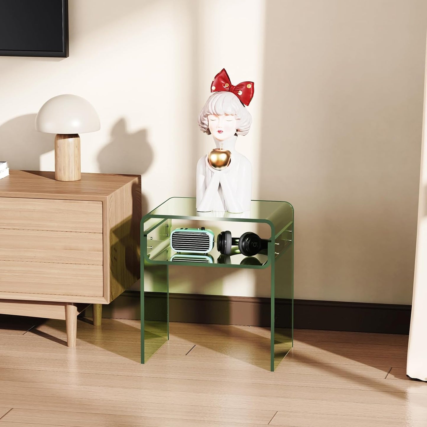 Dark Green Acrylic Side Table