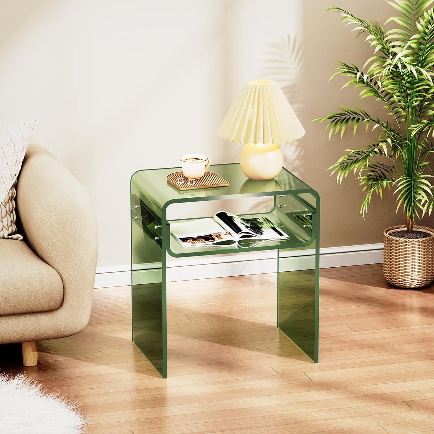 Dark Green Acrylic Side Table