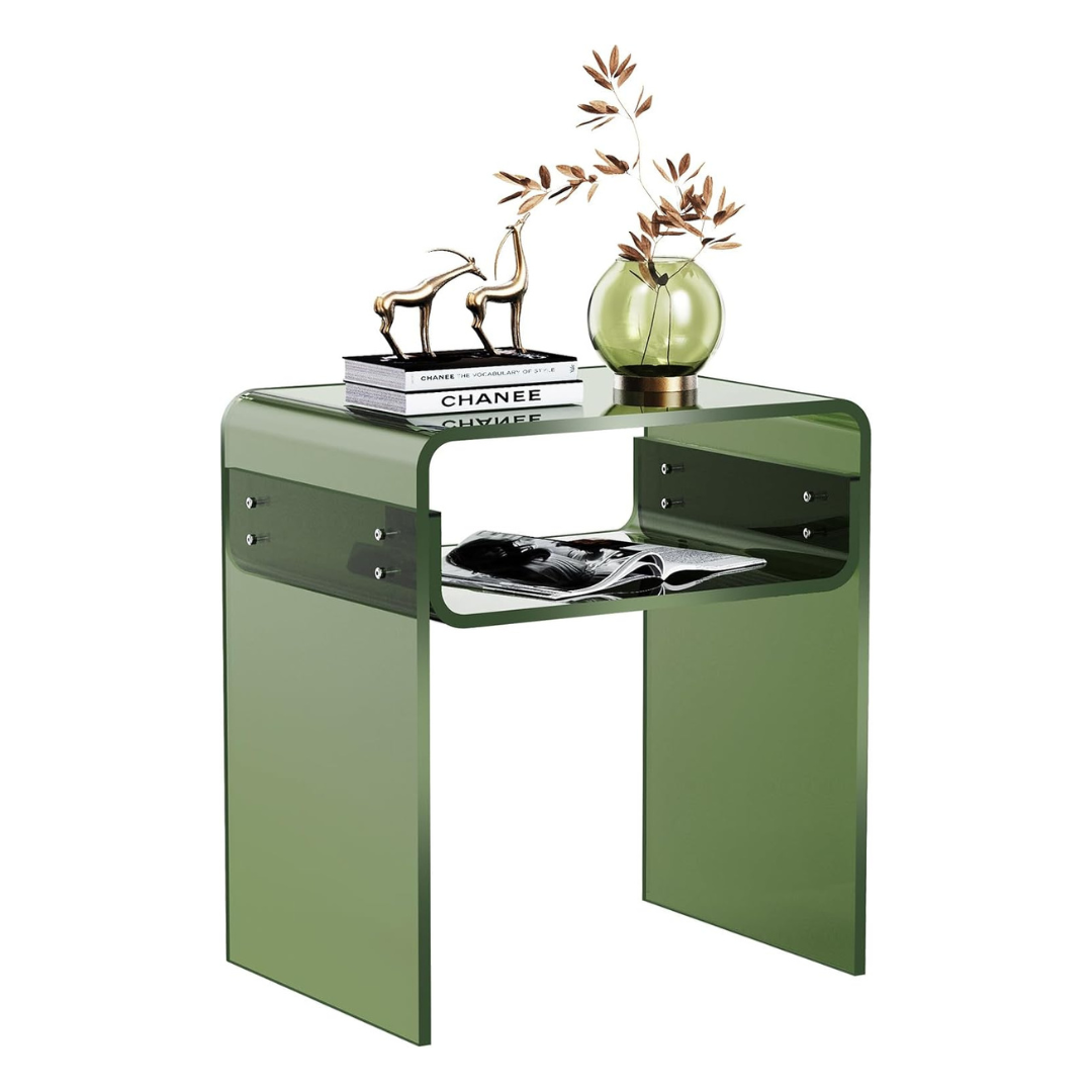 Dark Green Acrylic Side Table
