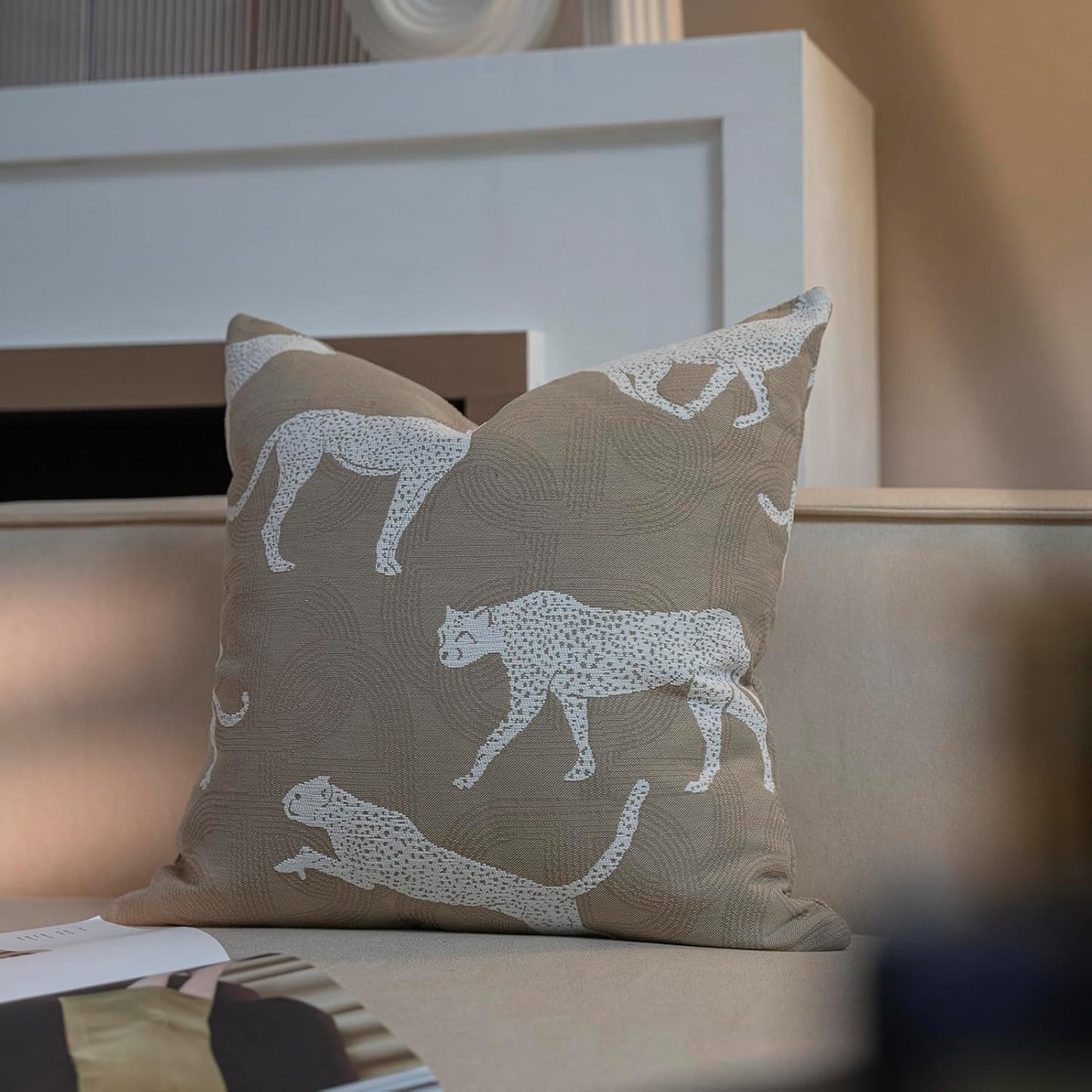 Cheetah Jacquard Throw Pillow