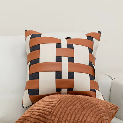 Alexander Intertwined Leather Throw Pillow