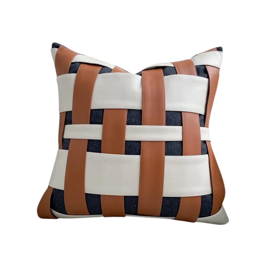 Alexander Intertwined Leather Throw Pillow