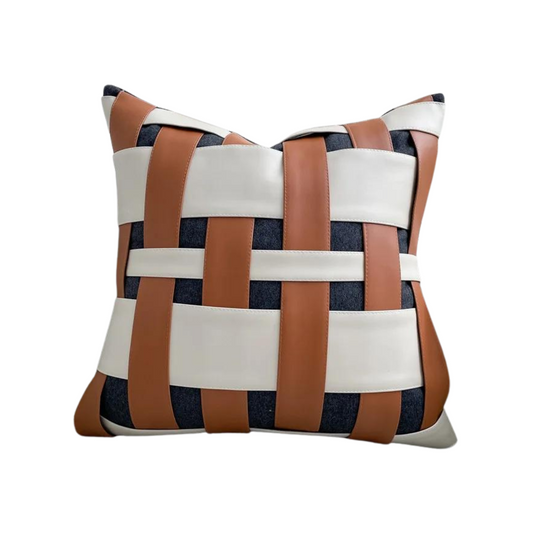 Intertwined Leather Throw Pillow